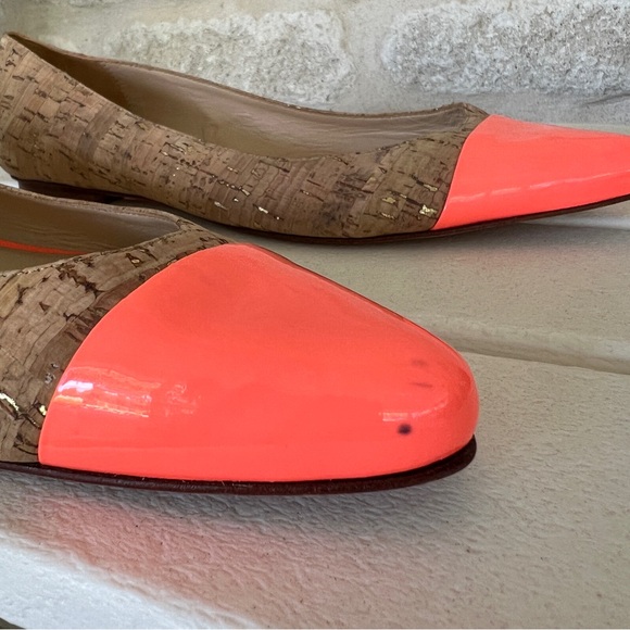 Kate Spade Elina cork and coral flats pointy 9.5 - Picture 9 of 10